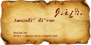 Jancsó Áron névjegykártya