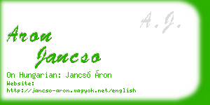 aron jancso business card